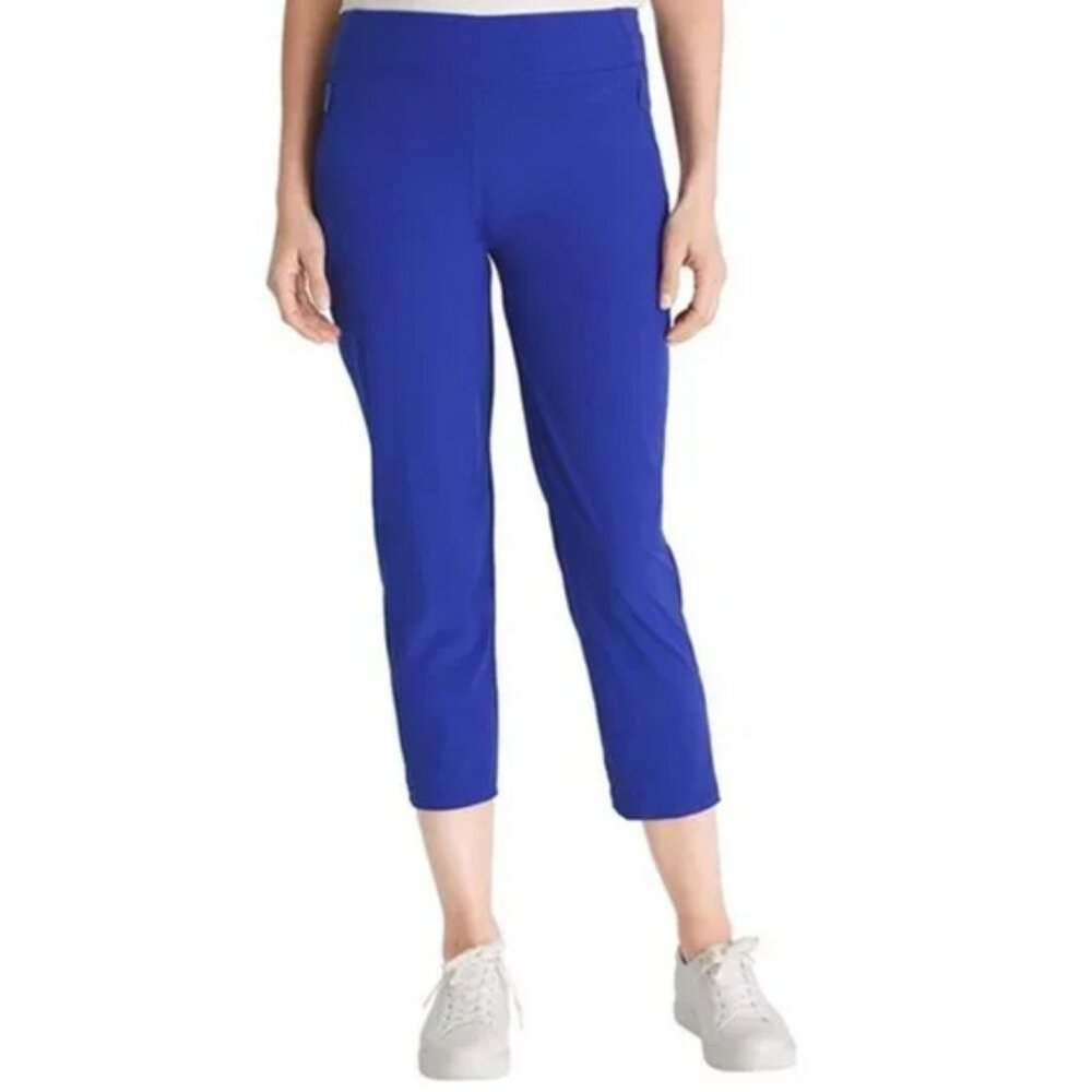 Zenergy CHICO'S Neema Crop Pants Size 00=US Size 2 Blue Pull-On